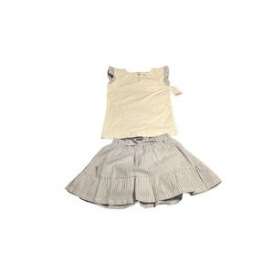 NEW Carter’s Girls Sz 4 White Blue Stripe Skirt And Top Set Nautical Beach